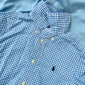 Blue Gingham Collared Shirt